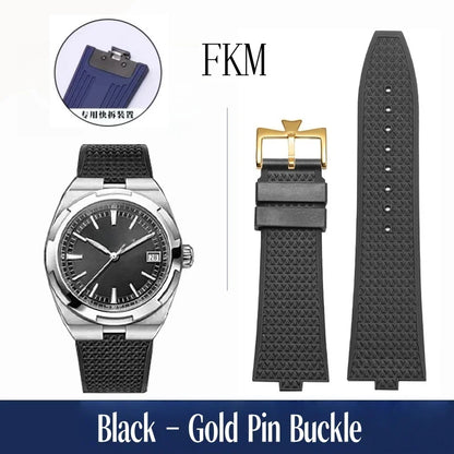Bracelet de montre en caoutchouc Fluoros FKM à dégagement rapide, pour bracelet Vacheron VC Overseas 4300V 4500V 5500V 7900V, 24x7mm