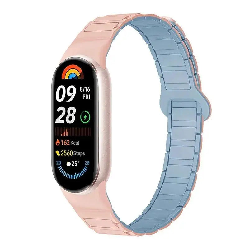 Magnetic Silicone Strap for Xiaomi Mi Band 10 9 8, Replacement Smart Bracelet, Silicone Sports Strap