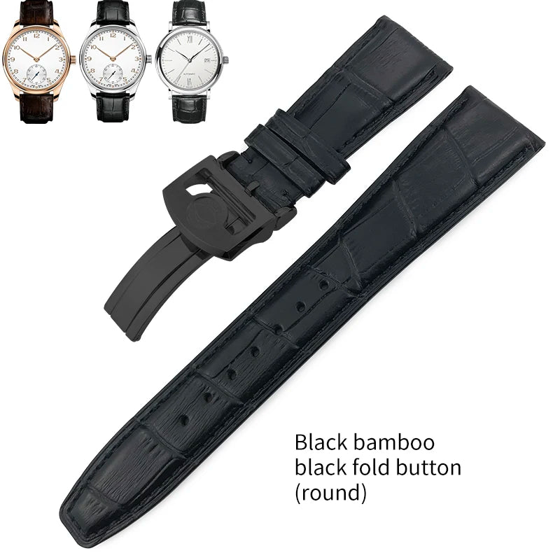 Bracelet de montre en cuir véritable pour hommes, 20mm, 21mm, 22mm, pour IWC, portugais, pilote, marron, noir, bleu