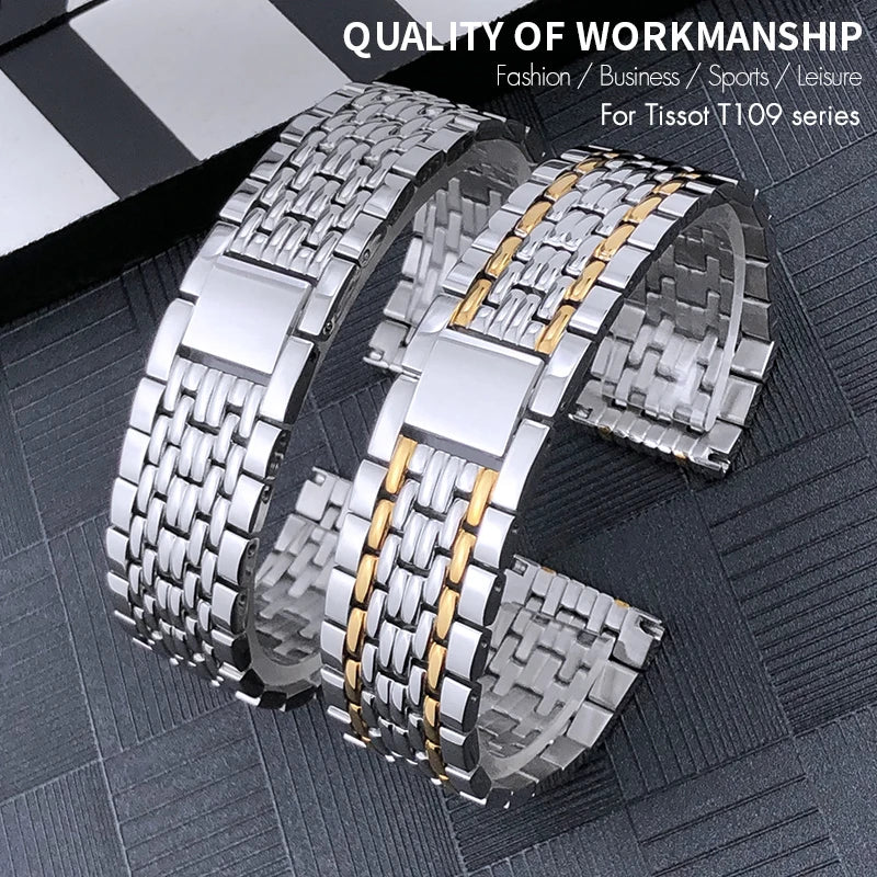 Stainless Steel Watch Bracelet for Men and Women, Solid, for Tissot 1853 T109 19mm 21mm 15mm T10payée ity 10Tnightlife 407 T nightlife 210