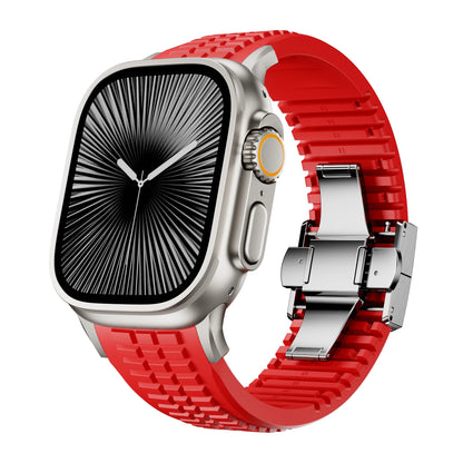 Bracelet de sport en Silicone pour Apple Watch Ultra 3/2, 49mm 46mm 45mm 44mm, Bracelet en métal de luxe pour iWatch série 11 10 9 8 7 Se