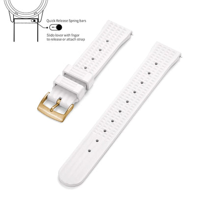 JUELONG – bracelets de montre en caoutchouc gaufré FKM, à dégagement rapide, étanche, Durable, en caoutchouc fluoré, 20mm 22mm, pour montre de plongée traditionnelle