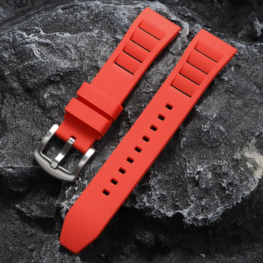 Bracelet en caoutchouc silicone respirant 20 mm 22 mm pour hommes et femmes, à libération rapide, étanche, pour plongée et sport, bracelet de remplacement pour montre