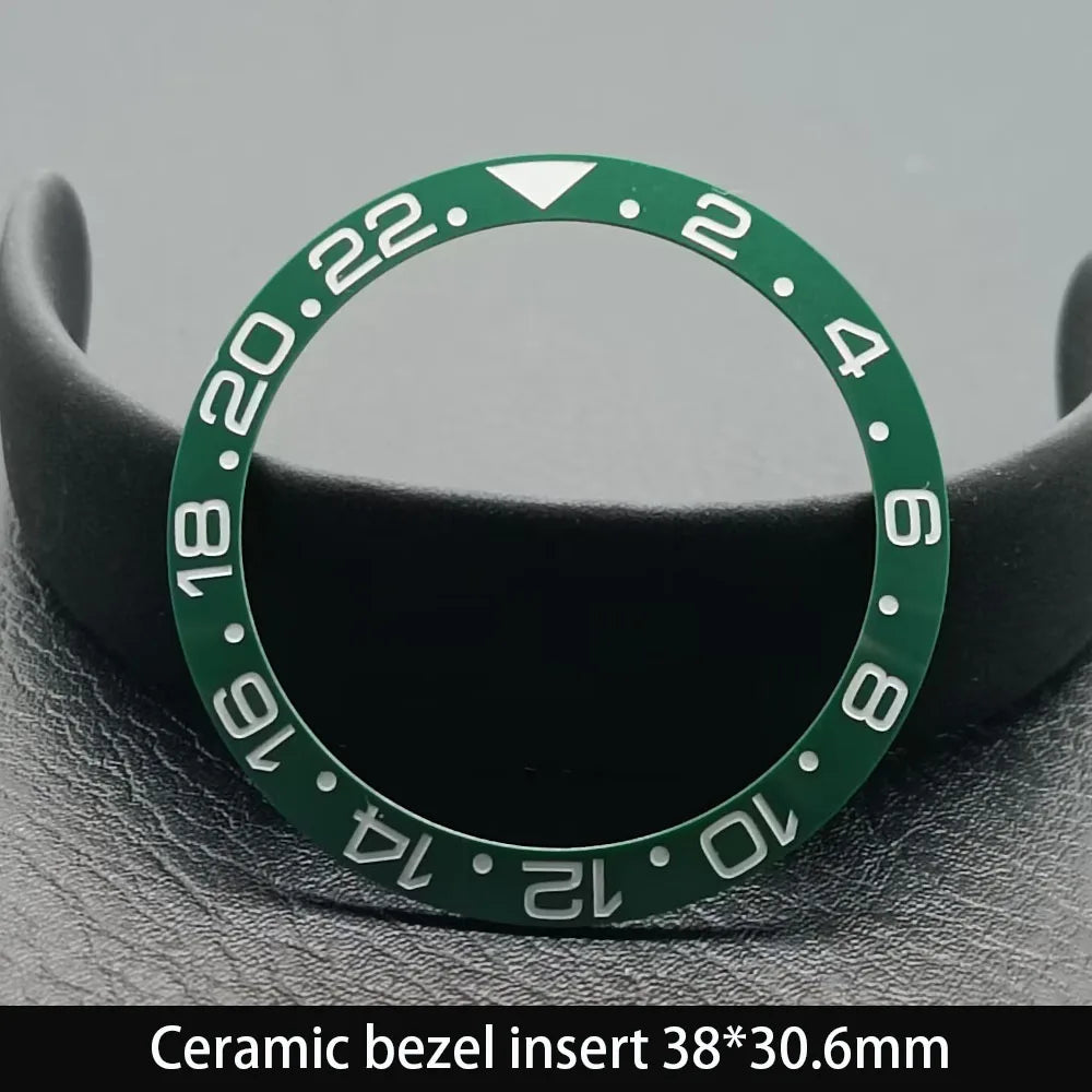 38mm x 30.6mm Sloped Ceramic Bezel GMT and Diving Watch Insert for 40mm Men's Watch Replacement Watch Bezel Inserts