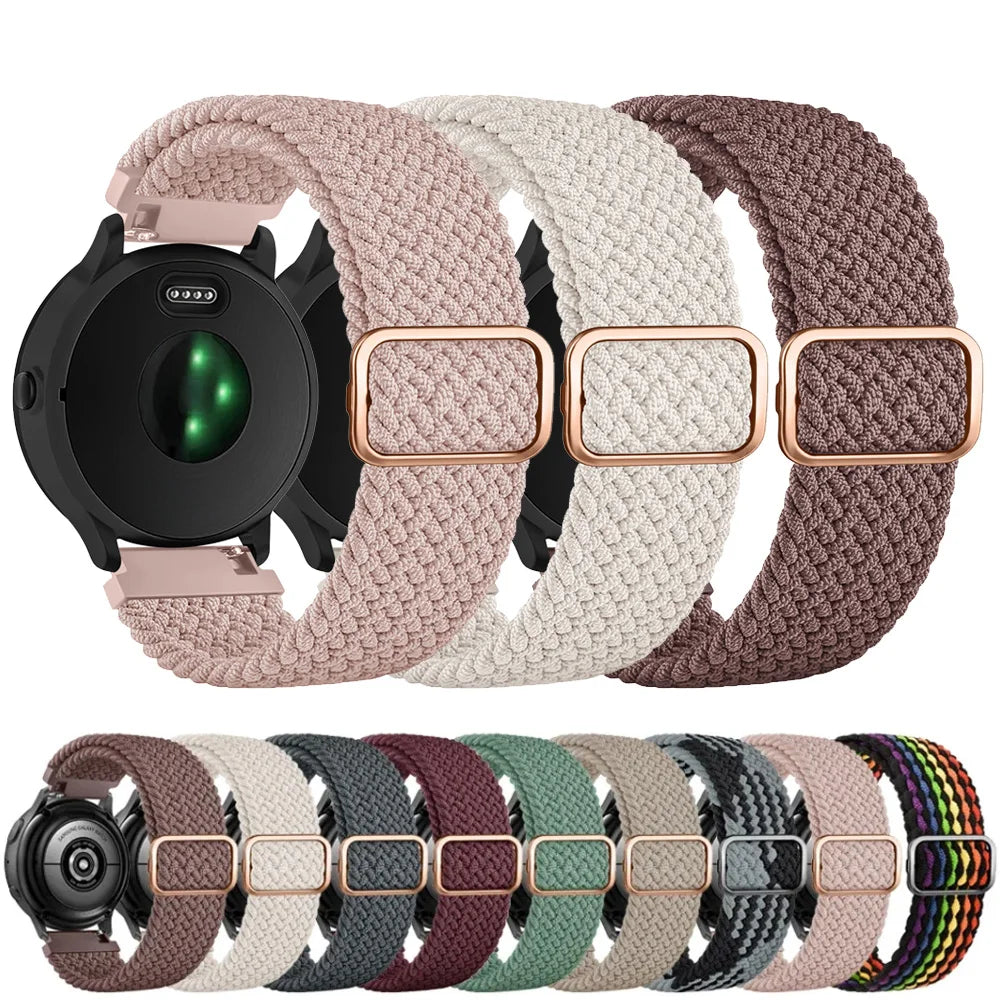 Bracelet tressé élastique 20mm/22mm, pour Garmin Forerunner 55 165 265 965 255 Active 5/Vivomove Trend/Vivoactive 5/Venu 3/2