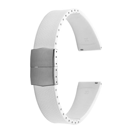 Cinturini per orologi in gomma Delugs CTS Fkm da 20 mm con fibbia a farfalla, 4 colori, texture unica, cinturino per orologi a sgancio rapido per orologi di marca