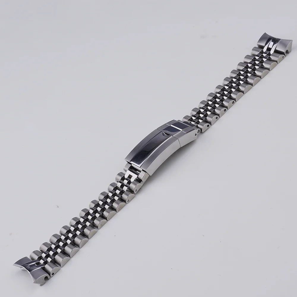 Rolamy 20mm bracelet jubilé pour Seiko Prospex alpiniste SPB115 117 121 123 209 SARB013 15 bracelet de montre en acier inoxydable à extrémité incurvée solide