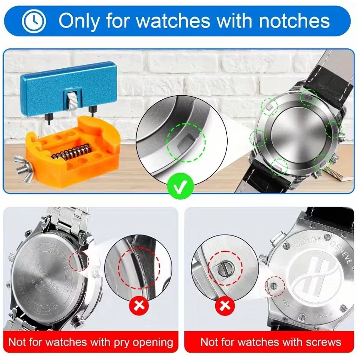 4 kits de remplacement de piles de montre professionnels, idéaux pour les horlogers et les amateurs, dissolvant de couverture arrière de montre