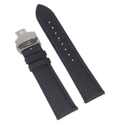 Bracelet de montre en toile de voile à dégagement rapide FKM 20mm 22mm, texture toile de voile, caoutchouc, cuir, accessoires de bracelet de montre