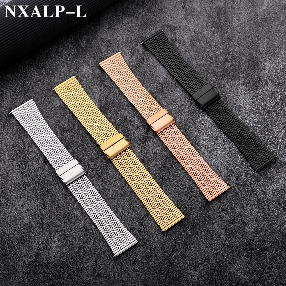 Thin and breathable stainless steel watch bands, 20mm 22mm, for women and men, metal, quick-release, for Huawei watches