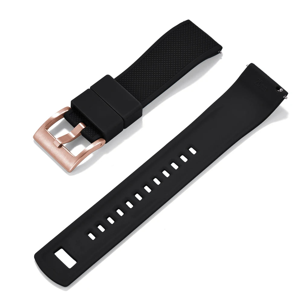 Nouveau bracelet de montre en Silicone Double couleurs personnalisé à dégagement rapide 20mm 22mm bracelet de montre doux Durable bracelets de montre de remplacement ceintures
