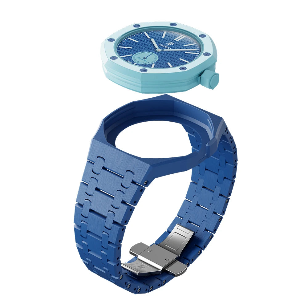 Ceramic Mod Kit for Swatch x AP Royal POP Biomaterials, Watch Case, Strap, Pocket Watch Changer