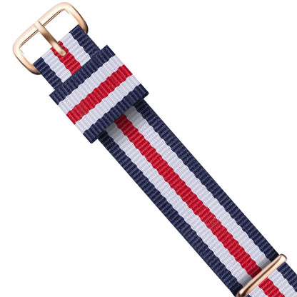 Cinturino per orologio da uomo e da donna, in nylon premium da 18mm e 20mm, color oro rosa e argento, per Daniel Wellington