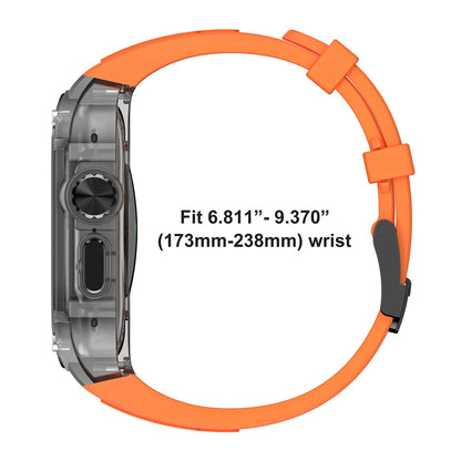 Kit de modification de luxe pour Apple Watch Series Ultra 3 2 49 mm, bracelet en silicone, boîtier en acier inoxydable pour IWatch Ultral 49 mm