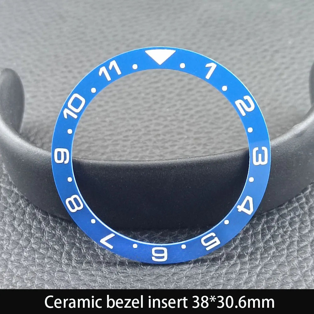 38mm x 30.6mm Sloped Ceramic Bezel GMT and Diving Watch Insert for 40mm Men's Watch Replacement Watch Bezel Inserts