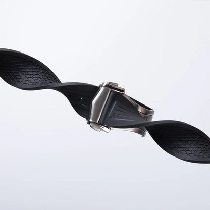 Bracelet de montre en caoutchouc fluoré FKM souple, pour Longines Conquest GMT L3.790 L3.830 L3.890 41mm 43mm, extrémité incurvée, étanche