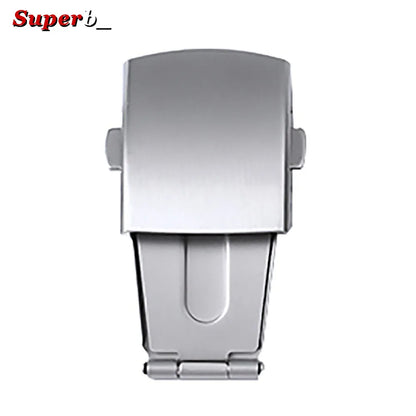 Boucle de montre pliable en acier inoxydable, 12/14/16/18/20/22mm, bouton de sécurité double pression, accessoires de bracelet de montre