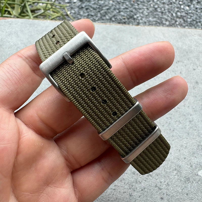 20mm 22mm Sport Fashion Black Yellow Grey Ribbed Fabric Nylon Watch Strap for Blancpain Omega Swatch Watches