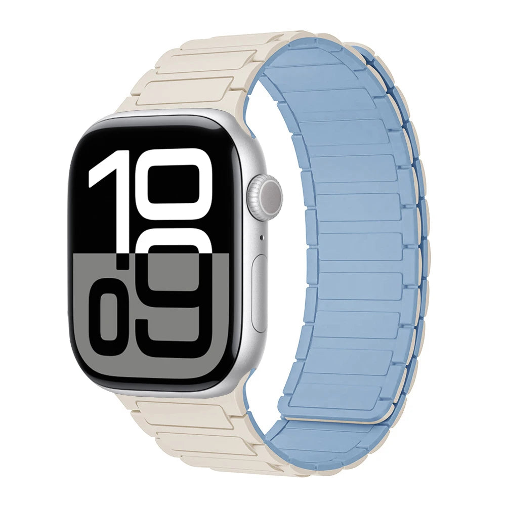 Correa con hebilla magnética para relojes Apple de 46 mm, 44 mm, 40 mm, 45 mm, 41 mm, 42 mm, correa de silicona para iWatch serie 11, 10, 9, 8, 7, 6, SE, Ultra 3