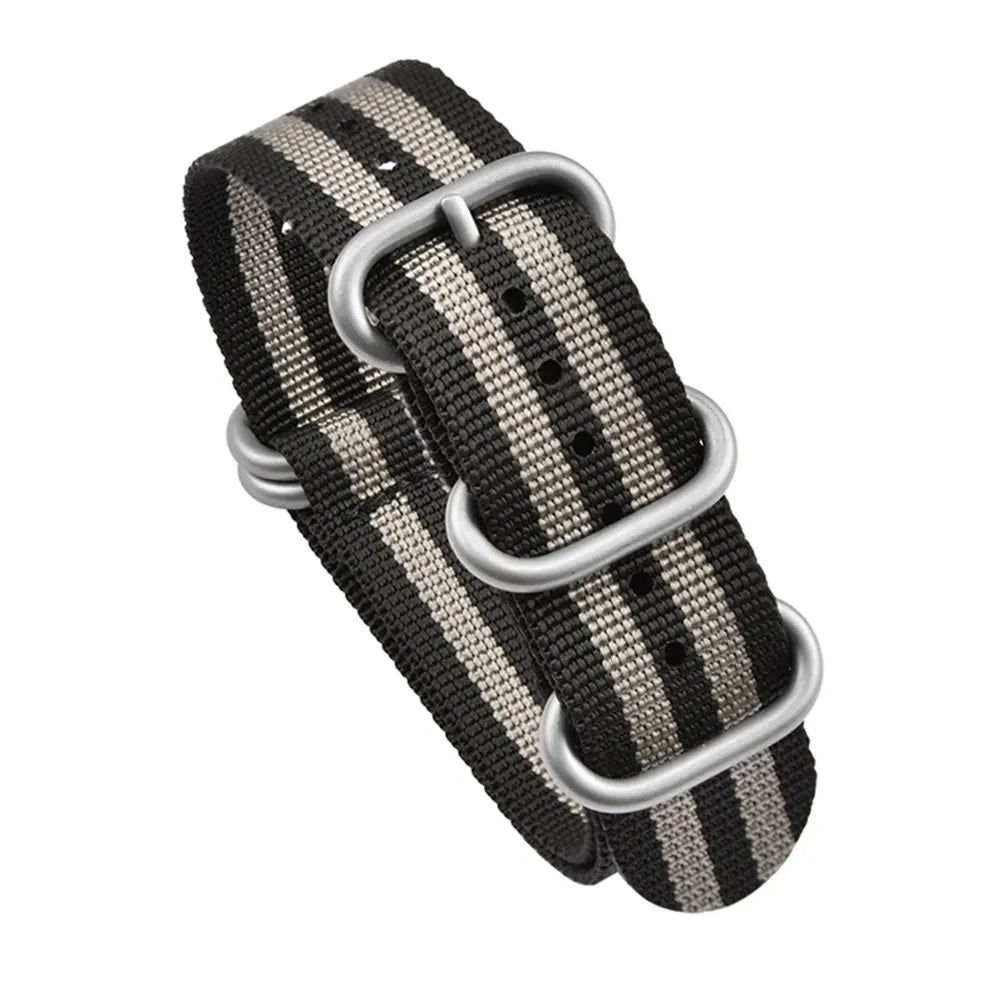 Bracelet en Nylon Noir de Haute Qualité pour Homme, Accessoire de Plongée à Rayures Militaires, pour Montre DW SeATM, 20mm 22mm