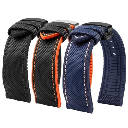 Cinturino per orologio in gomma e nylon per Casio PROTREK PRG-600YB PRG-650 PRW-6600 - Cinturino sportivo in tela e silicone da 24 mm