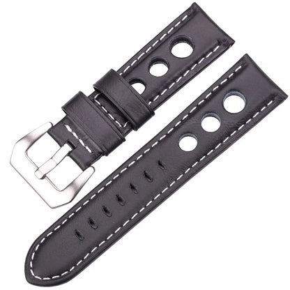 Bracelet de montre en cuir de vache, Vintage, en cuir véritable, 20mm 22mm 24mm, pour femmes et hommes, mode, ceinture avec boucle ardillon