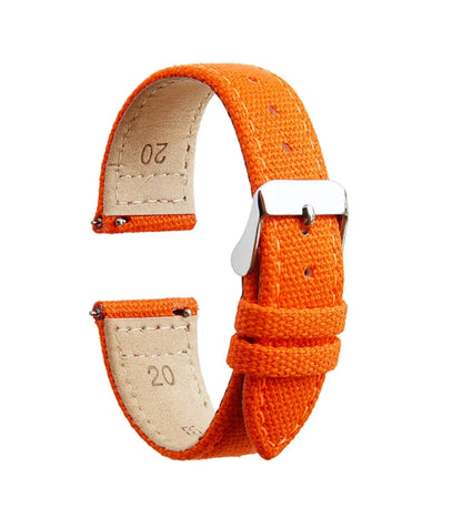 Cinturino per orologio in cotone morbido 20x16mm, cinturino militare sportivo a sgancio rapido da uomo
