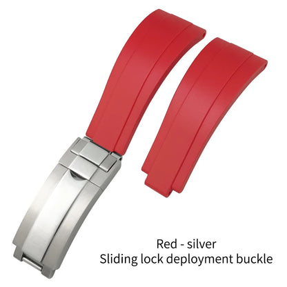 Natural Rubber Watch Strap for Rolex SUBMARINER Explorer Air King Deepsea, Soft Silicone Watch Band, High Quality, 20mm, 21mm