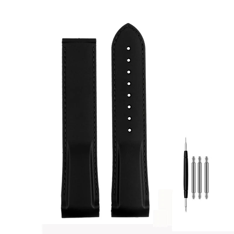 Cinturino per orologio da uomo in gomma e silicone, fibbia pieghevole, estremità curva, per Omega Seam84300 Speedmaster, 20 mm 21 mm 22 mm