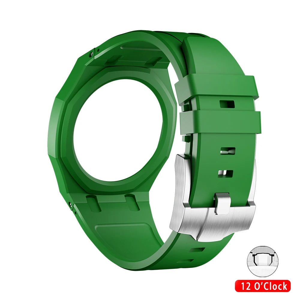 Kit de modification intégré pour Swatch x AP Royal Oak : Boîtier en céramique Pop + Bracelet en silicone pour convertir une montre de poche en bracelet de remplacement