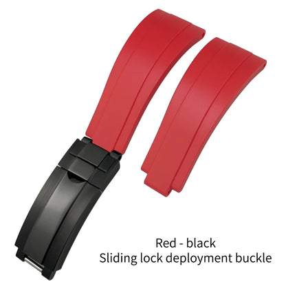 Natural Rubber Watch Strap for Rolex SUBMARINER Explorer Air King Deepsea, Soft Silicone Watch Band, High Quality, 20mm, 21mm