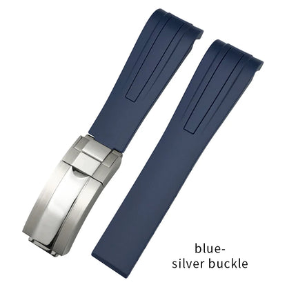 Uhrenarmband aus Kautschuk und Silikon, gebogenes Ende, 18mm 19mm 20mm 21mm 22mm, für Submariner DayRequiRolex Gstuff IWC Pilot, Uhrenarmband-Zubehör