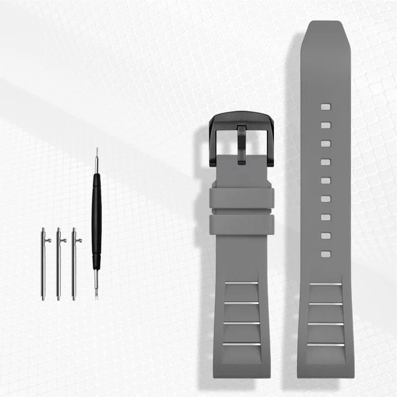 FKM bracelet de montre en caoutchouc fluoré 20mm 21mm 22mm 24mm pour breitling omega seiko casio mido bracelet de montre bracelet de montre de sport anti-poussière