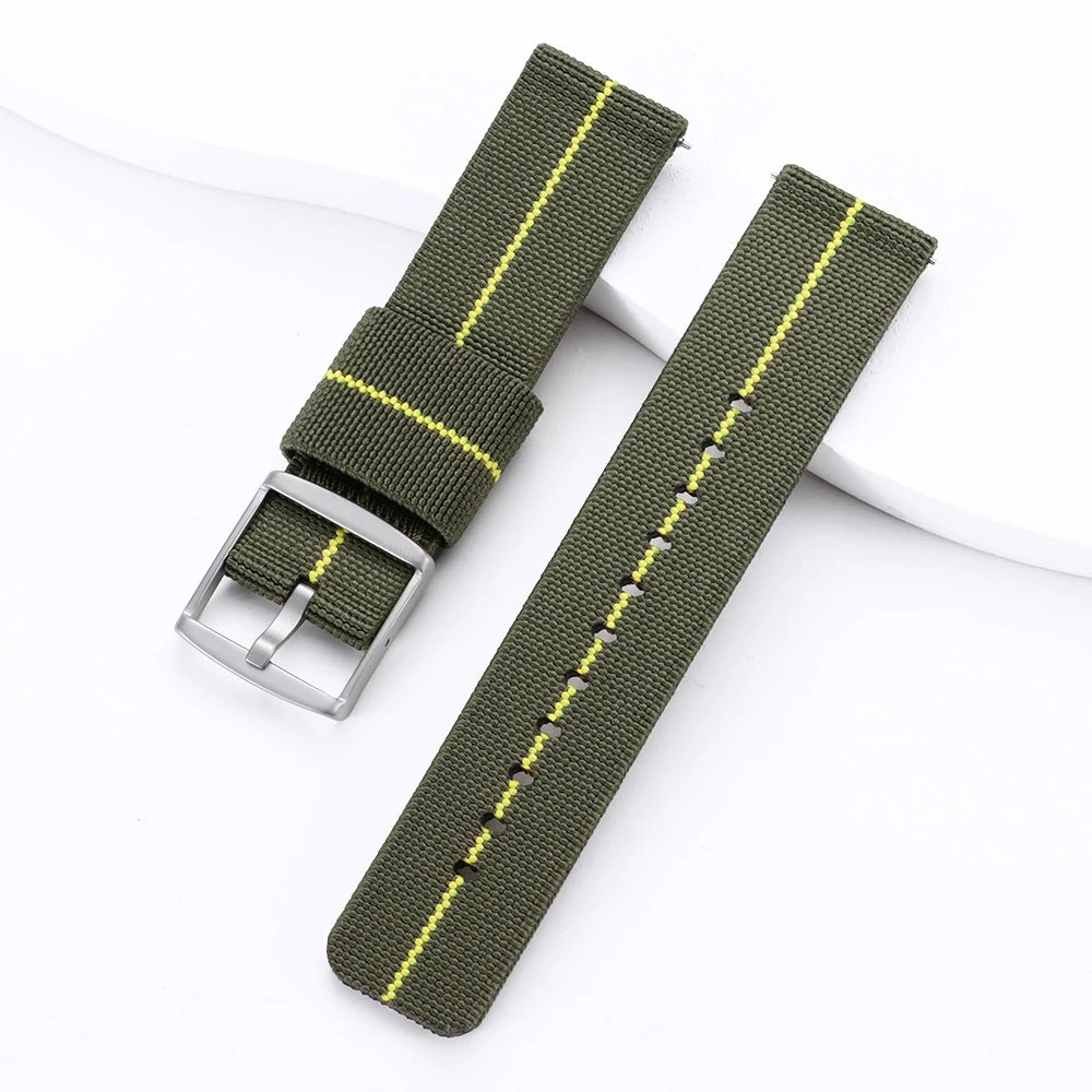 Quick Release Nylon Watch Strap, Black, Green, Blue, 20mm, for Omage Watches, Men's and Women's Canvas Sport Bracelet