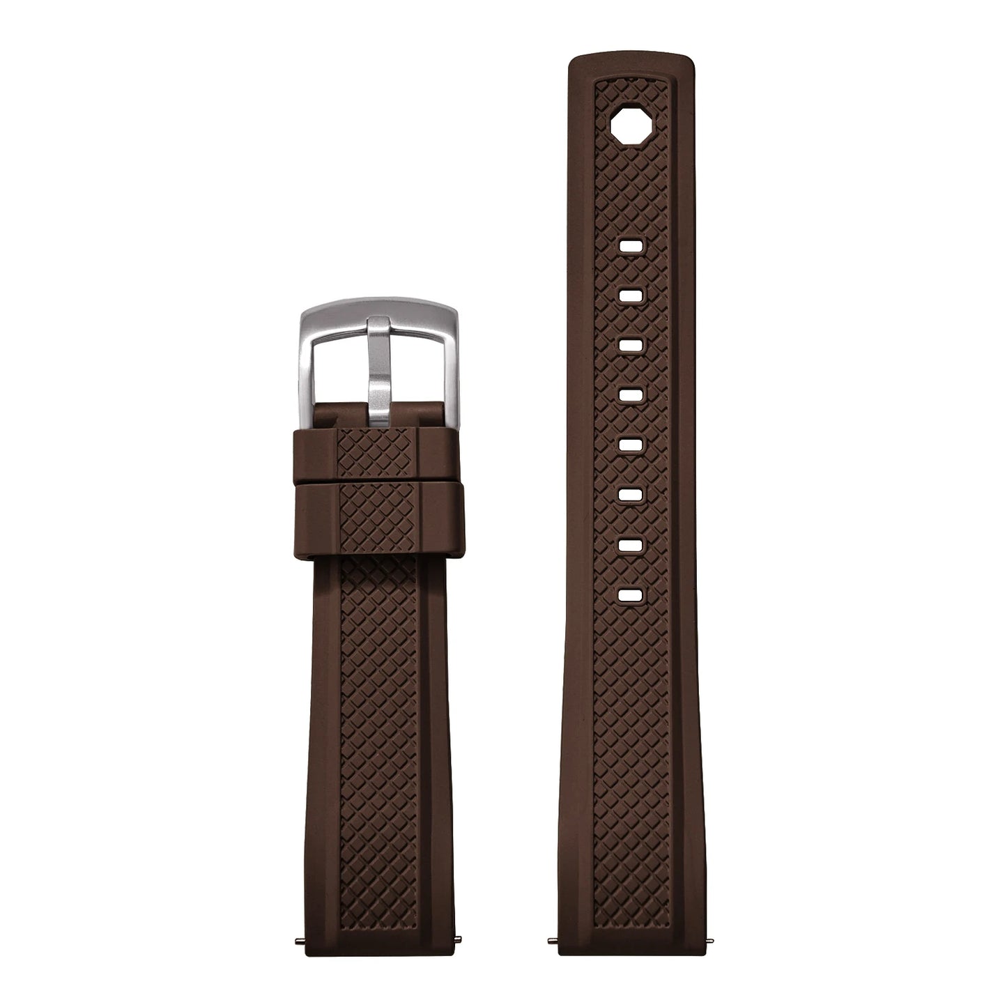 Premium FKM Rubber Watch Band 20mm 22mm with Quick Release Sliding Keeper Strap Waterproof Sport FKM Rubber Watch Straps