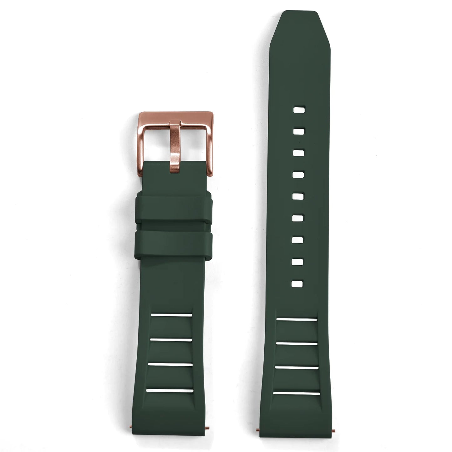 Bracelet de montre en caoutchouc FKM 20mm 22mm, souple, étanche, pour Huawei, Samsung, Seiko, Omega, avec attache rapide