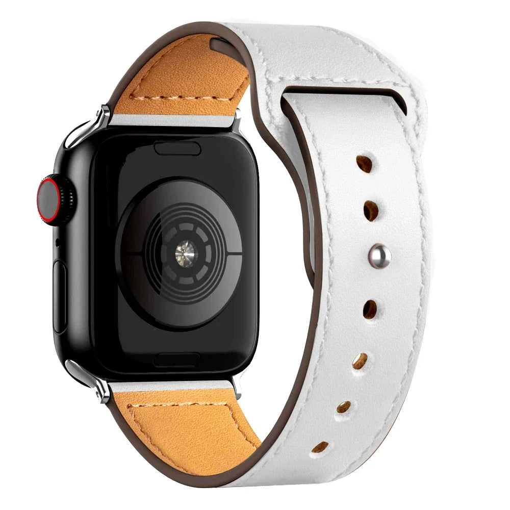 Cinturino in pelle per Apple Watch, Ultra 3, 49mm, 46mm/42mm, 41mm/45mm, 44mm, 40mm, iWatch serie 11 10 9 8 7 4 5 6 se