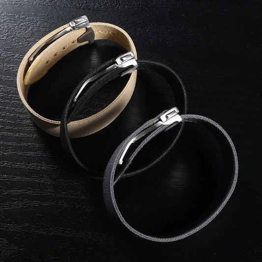 セイルキャンバス製時計ベルト Dバックル付き 20mm 22mm ブラック カーキ グリーン、メンズ用刺繍キャンバス地フォールディングクラスプ