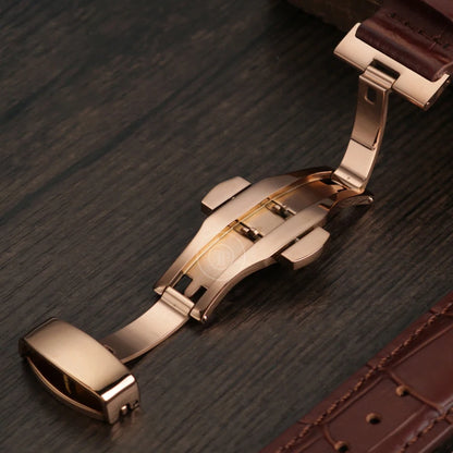 Blue Leather Bracelet for Men and Women, 12mm, 14mm, 16mm, 18mm, 20mm, 22mm for Tissot Longines, Omega Seamaster, Blue, Black, Brown