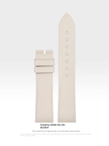 Premium Quality Cartier Dumont Replacement Watch Strap - Fluoroelastomer Rubber Quick Release Medium Large for Women