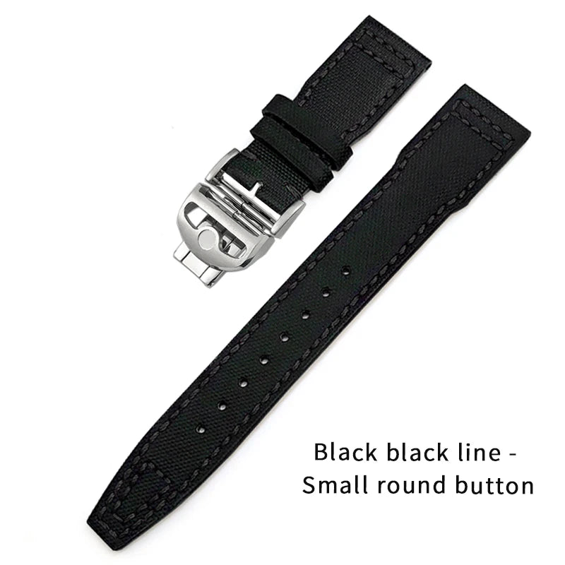 Bracelet de montre en cuir de Nylon 20mm 21mm 22mm pour montres IWC Big Pilot PORTOFINO IW3777 bracelet de montre en cuir de vache bleu vert noir rouge