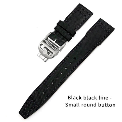 Bracelet de montre en cuir de Nylon 20mm 21mm 22mm pour montres IWC Big Pilot PORTOFINO IW3777 bracelet de montre en cuir de vache bleu vert noir rouge
