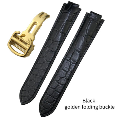Bracelet de montre en cuir véritable pour Cartier Ballon Wiltshire u de Cartier, peau de crocodile, noir, marron, 14mm, 16mm, 18mm, 20mm, 22mm