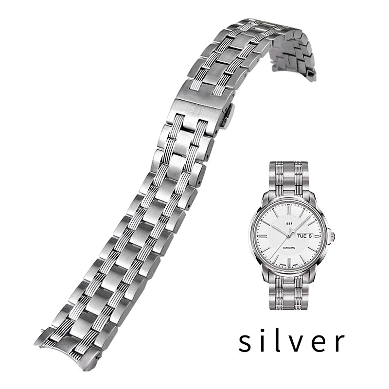 Cinturino per orologio in acciaio inossidabile per Tissot T065 1853, serie T065430A, cinturini da 19mm, argento, rosa, dorato, cinturino per orologio in metallo massiccio