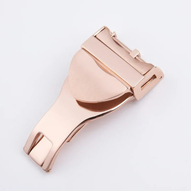 316L Stainless Steel 18mm Deployment Clasp Watch Buckle for Tudor Strap, Leather Rubber Band Replacement Silver Folding Clasp