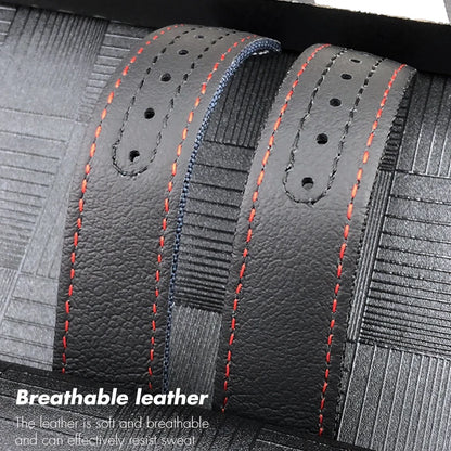 Optical-Nylon leather watch strap, for Omega Seamaster AT150 Speedmaster De Ville, high quality folding clasp, 19mm, 20mm