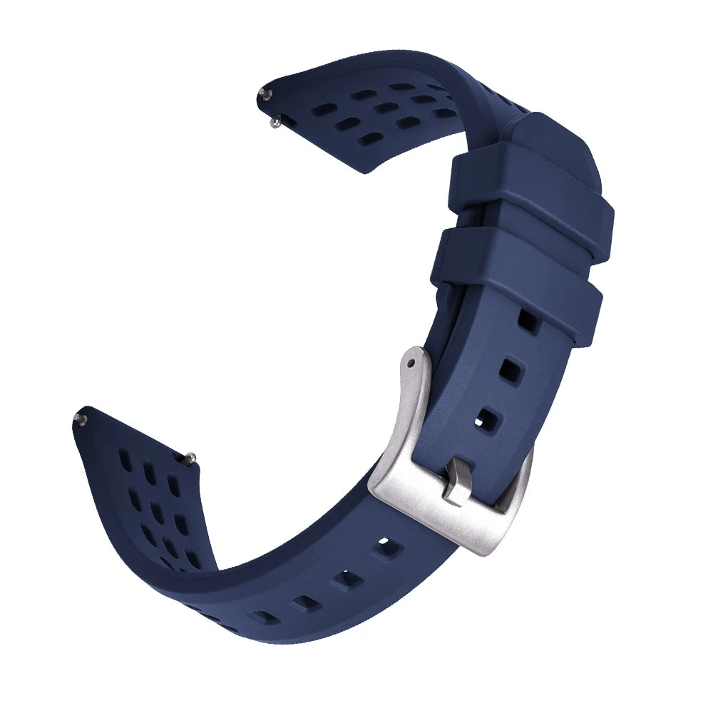 High Quality Quick Release FKM Fluoro Rubber Watch Strap 20mm 22mm New Design Porous Structure Ventilate FPM Rubber Watch Straps