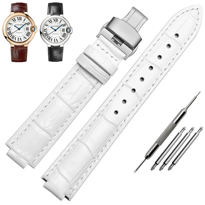 Bracelet de montre en cuir véritable pour ceinture à bouche convexe, 14x8mm, 16x8mm, 18x11mm, 20mm, accessoires de montre