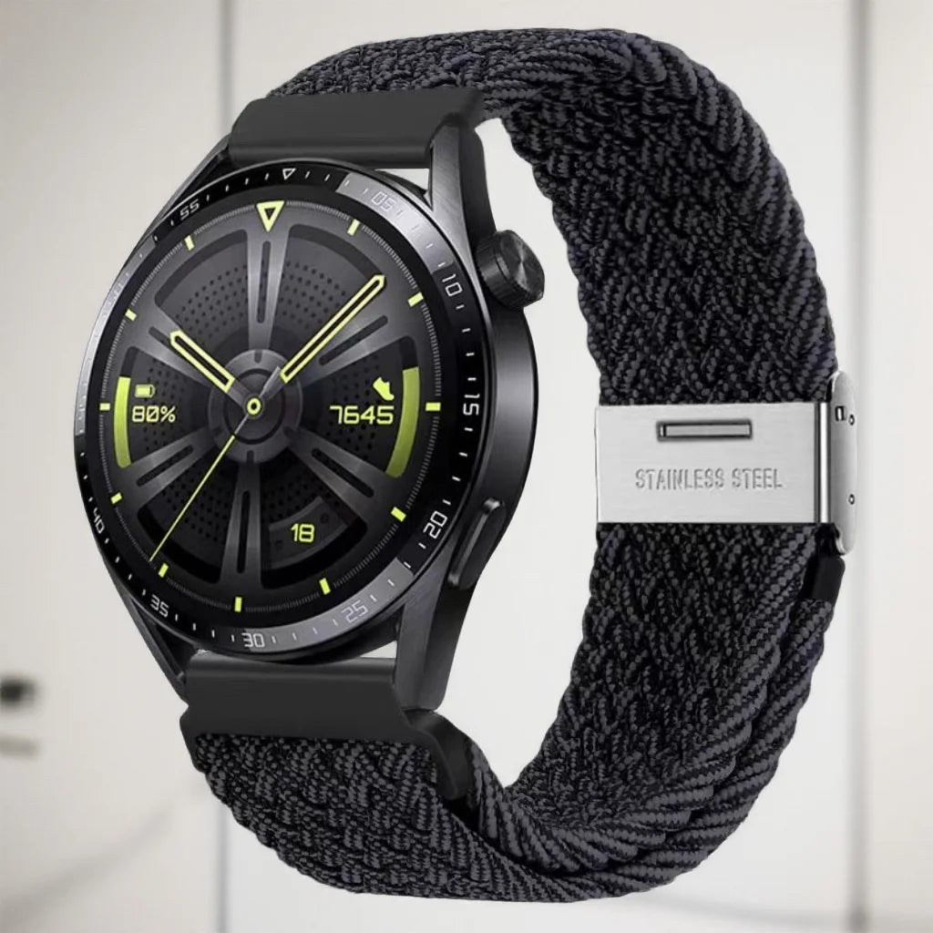Boucle tressée universelle 18/20/22mm pour Samsung Watch 7 6 5 4 3/Amazfit GTS4 3 2/Huawei Watch GT6 5 4 3 2/Garmin Vivoactive 5