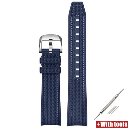 Per Swatch X Omega Joint MoonSwatch 20mm Cinturino a Sgancio Rapido Uomo Donna Estremità Curva Trama Silicone Gomma Cinturino Orologio Bracciale Strumento